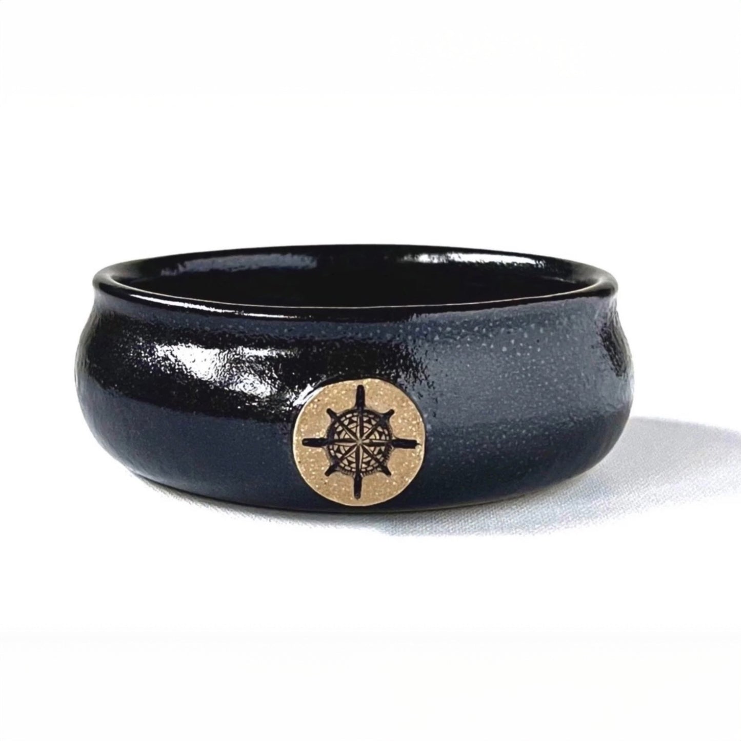 Gunmetal ceramic lather shave bowl