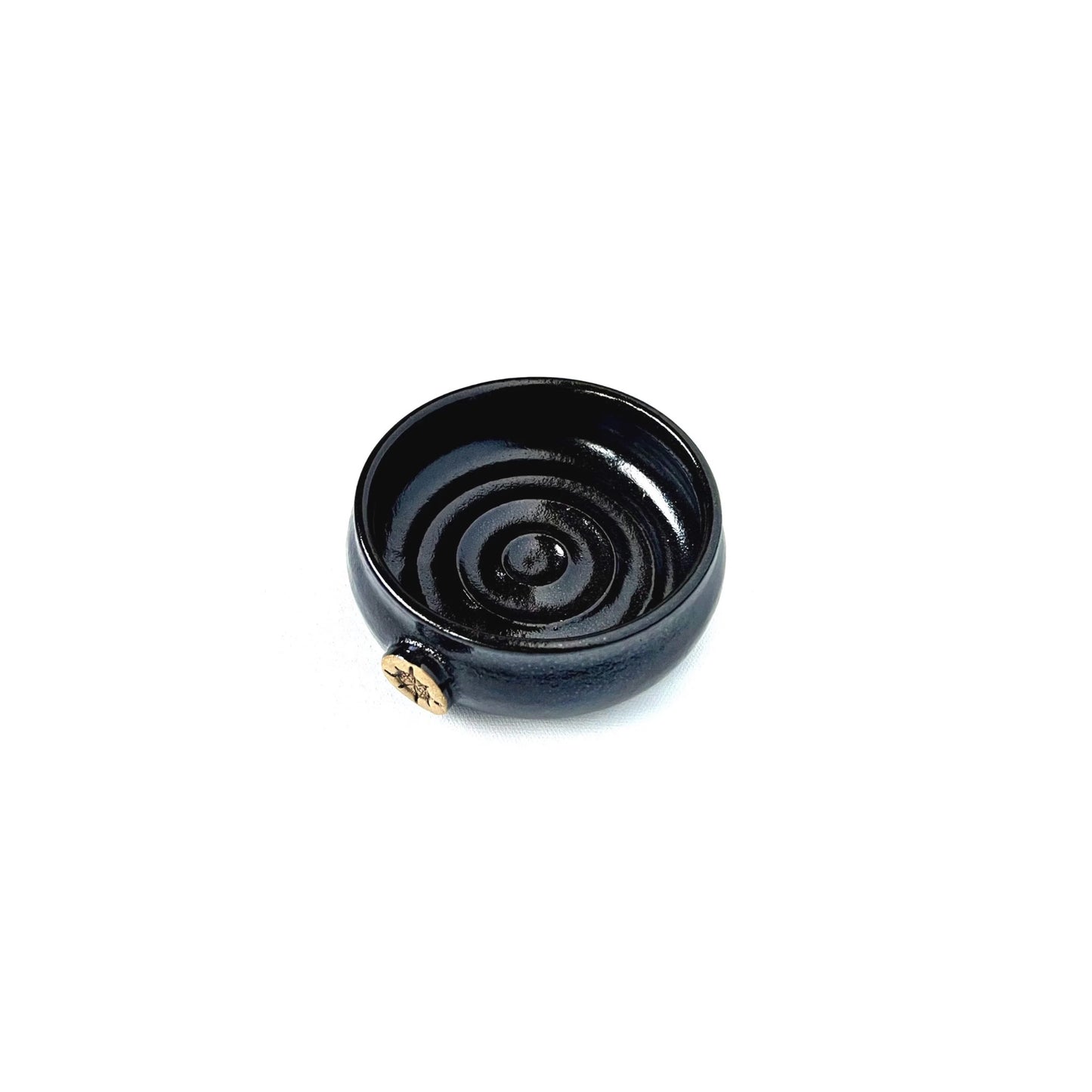 Captain's Choice Gunmetal ceramic lather shave bowl Top Down View