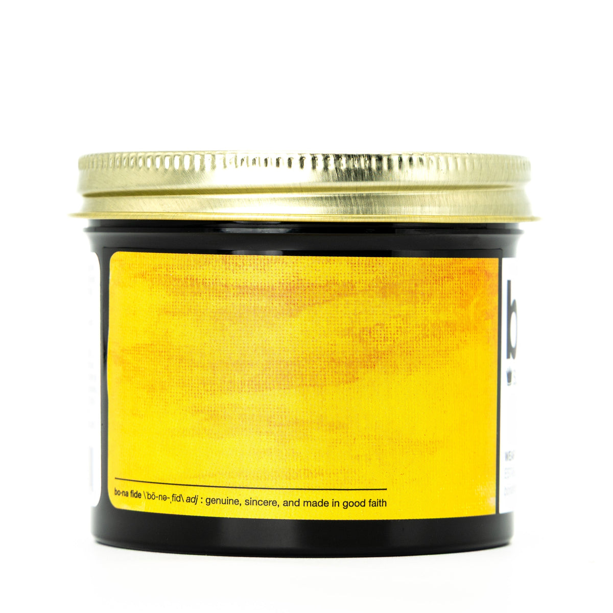 Bonafide Matte Paste 4 oz jar, yellow side label and gold lid