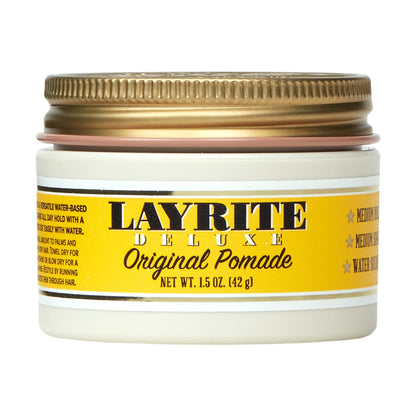 Layrite Deluxe Original Pomade 1.5 oz water-soluble hair pomade with medium hold