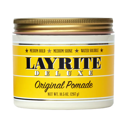 Layrite Deluxe Original Pomade 10.5 oz water-soluble hair pomade with medium hold