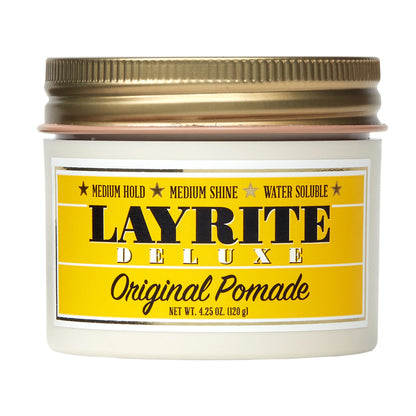Layrite Deluxe Original Pomade 4.25 oz metal lid with embossed logo